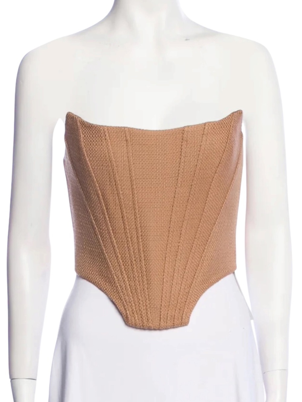 Giuseppe di Morabito Camel Wool Corset with Viscose Lining & Zip Closure